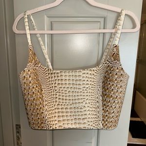 Mia Vesper Original Cream Croc Crop Top
